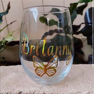 Wine glass for weddings or bridal shower